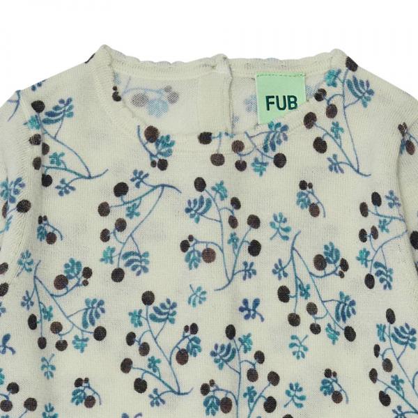 Printed Dress, Ecru/Royal blue - Fub