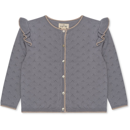 Valkan Pointelle Knit Cardigan ,Monument- Konges Slojd