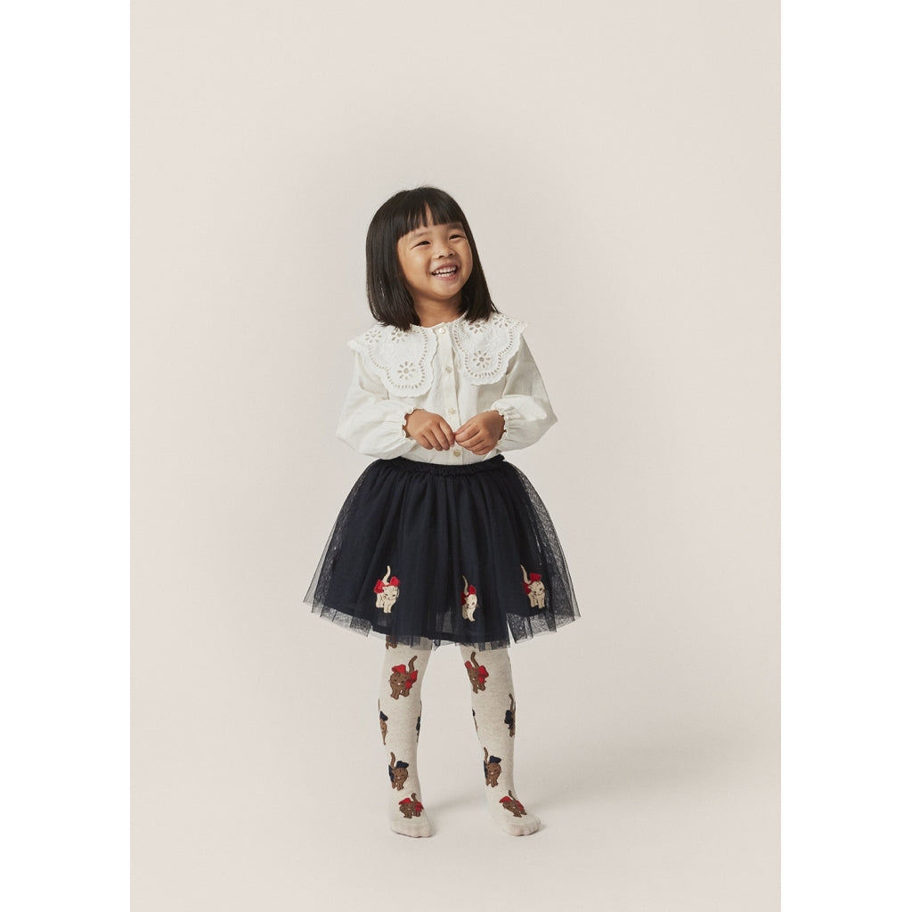 2 Pack Lapis Tights ,Cherry/Cat- Konges Slojd