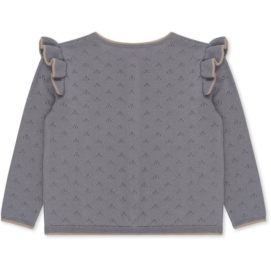 Valkan Pointelle Knit Cardigan ,Monument- Konges Slojd