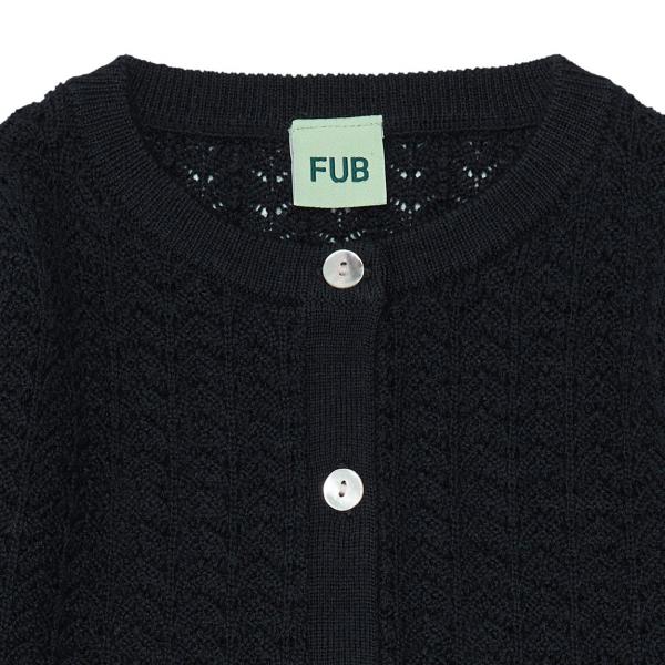 Pointelle Cardigan, Dark Navy - Fub