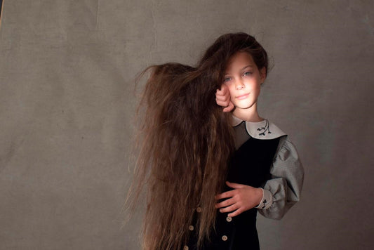 13.2 Black gingham blouse with baby collar-Popelin