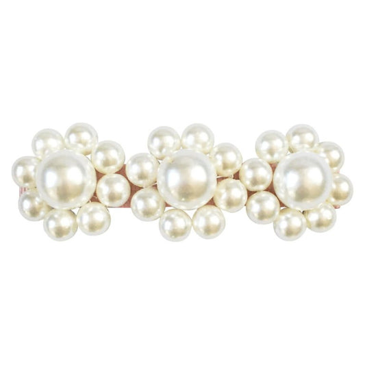 3 Pearl Flower row french clip -Milledeux