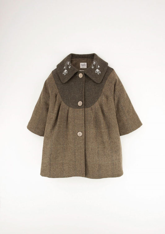 40.2 Green check woollen coat-Popelin
