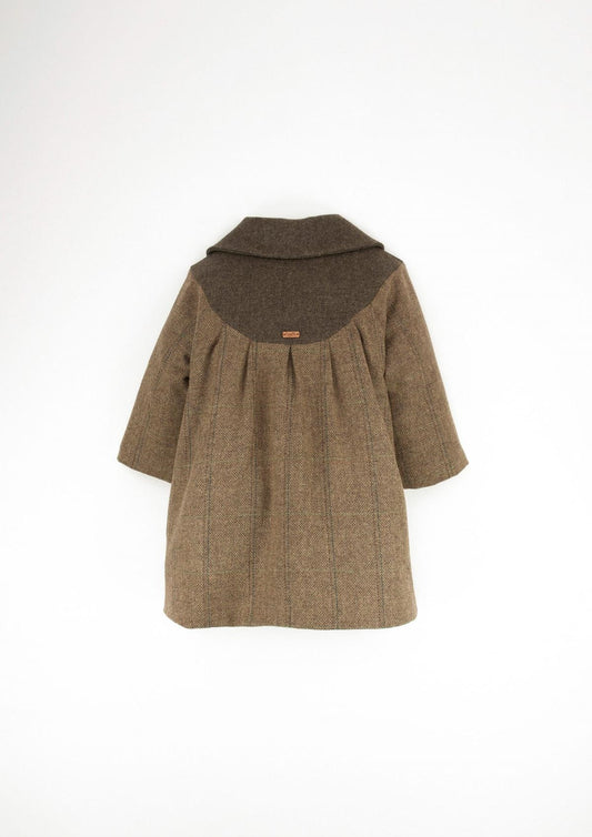 40.2 Green check woollen coat-Popelin