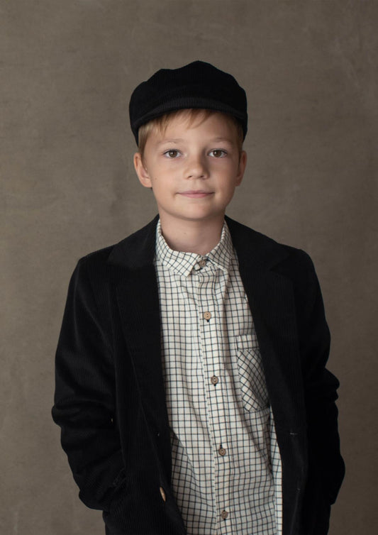 41.3 Black corduroy hat-Popelin