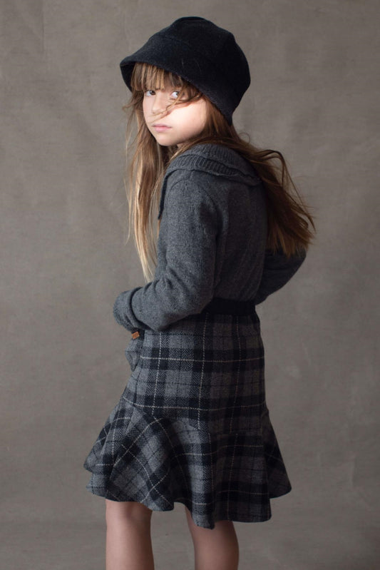 42.1 Grey woollen hat with strap-Popelin