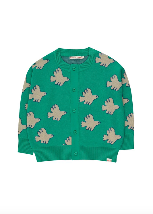 Doves Cardigan , Emerald - Tiny cottons