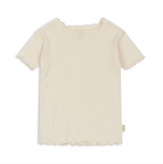 Minnie Pointelle Tee,Antique White - Konges Slojd