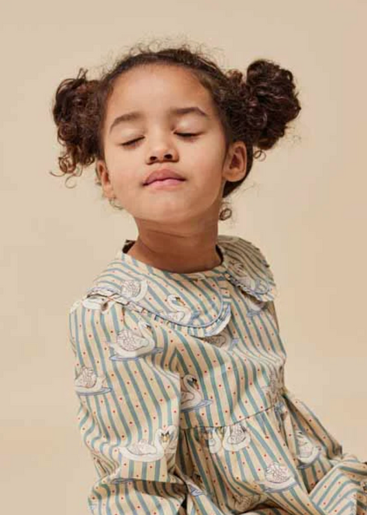 Dress “Tuti” Swan Stripe- Konges Slojd