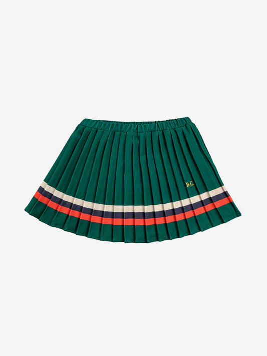 STRIPES PLEATED WOVEN SKIRT