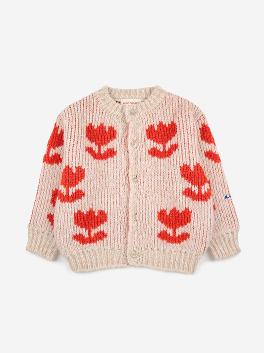 Retro Flowers all over jacquard cardigan