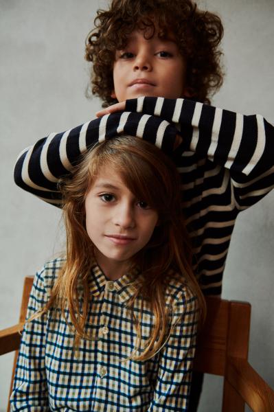 Printed Shirt, Buttermilk/Teal - Fub Kids