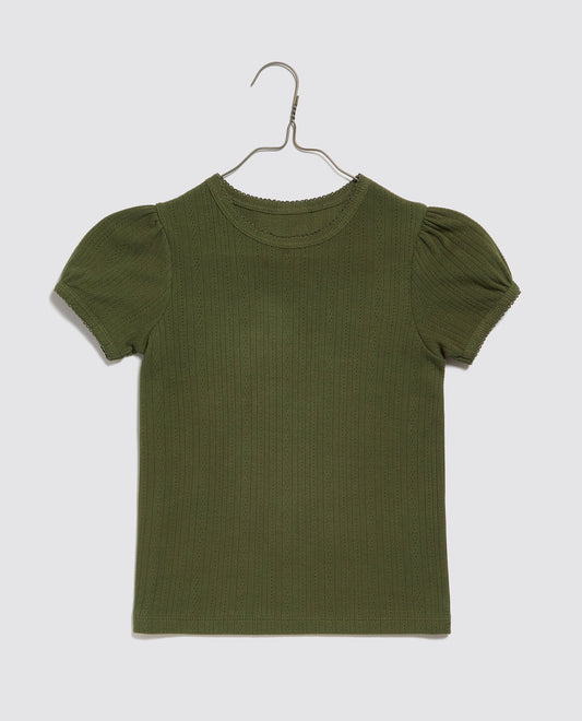 Organic Pointelle T-shirt Fern-Little Cotton Clothes