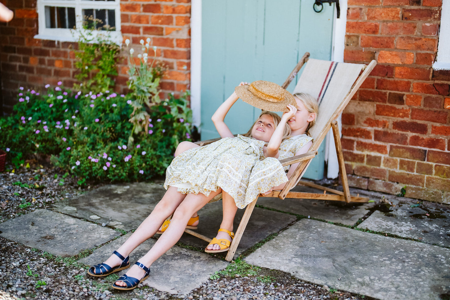 Amel Wrap Dress meadow floral in sherbert-Little Cotton Clothes
