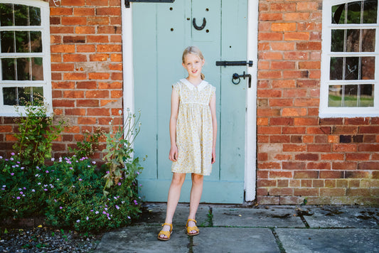 Olivia Dress meadow floral in sherbert-Little Cotton Clothes