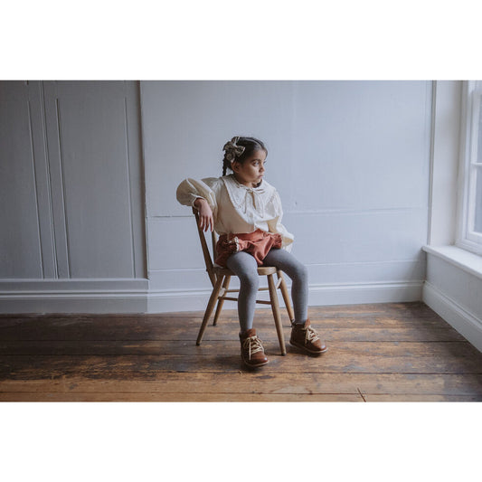 Organic Helga Blouse ,Chalk-Little Cotton Clothes