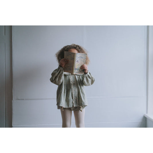 Organic Sailor Blouse ,Cowslip Floral in Beech-Little Cotton Clothes