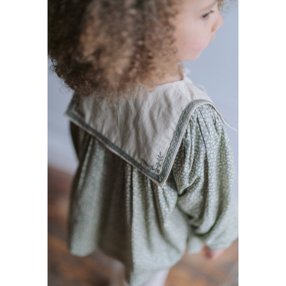 Organic Sailor Blouse ,Cowslip Floral in Beech-Little Cotton Clothes