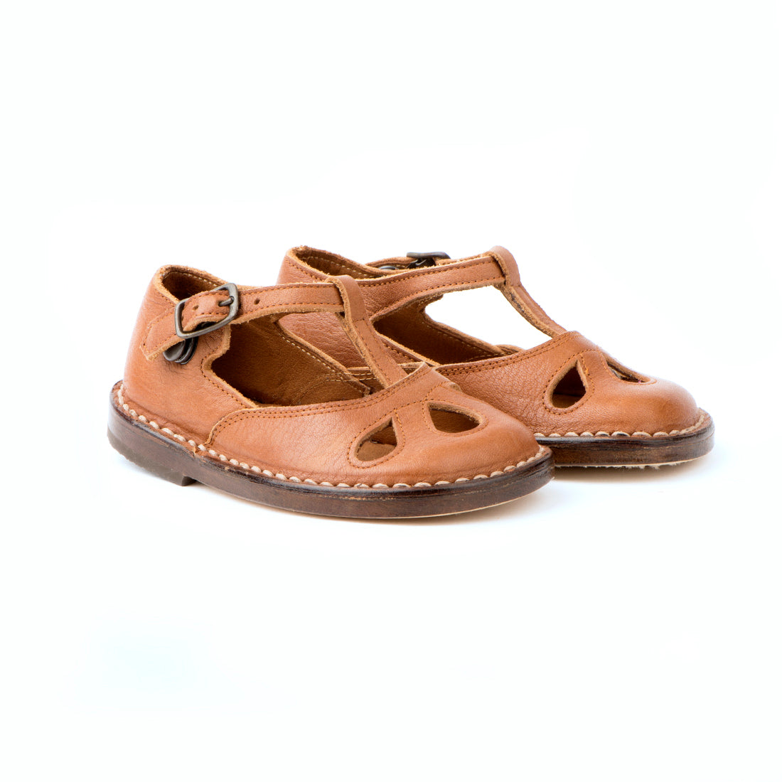 Lucy Cut Out Sandals in Kava Brown - PèPè