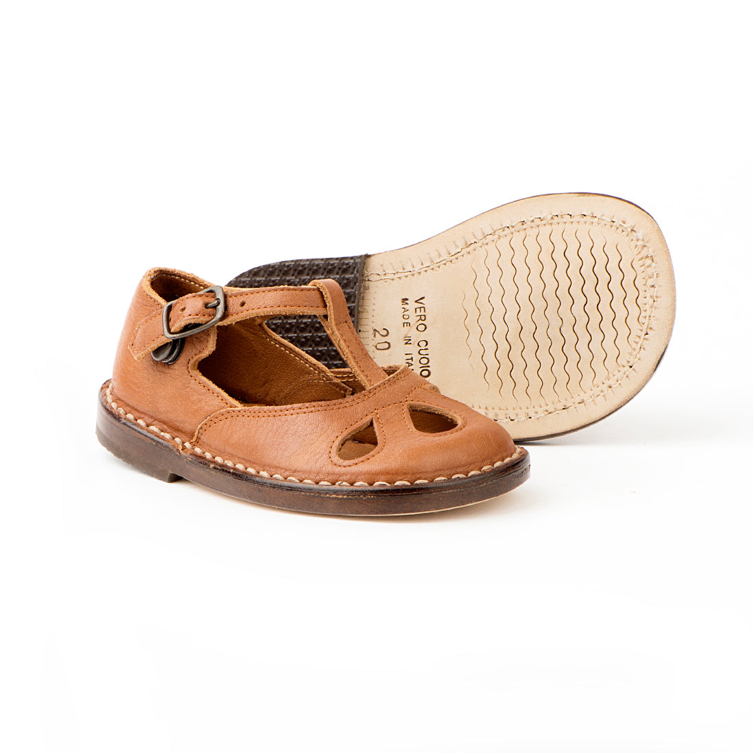 Lucy Cut Out Sandals in Kava Brown - PèPè