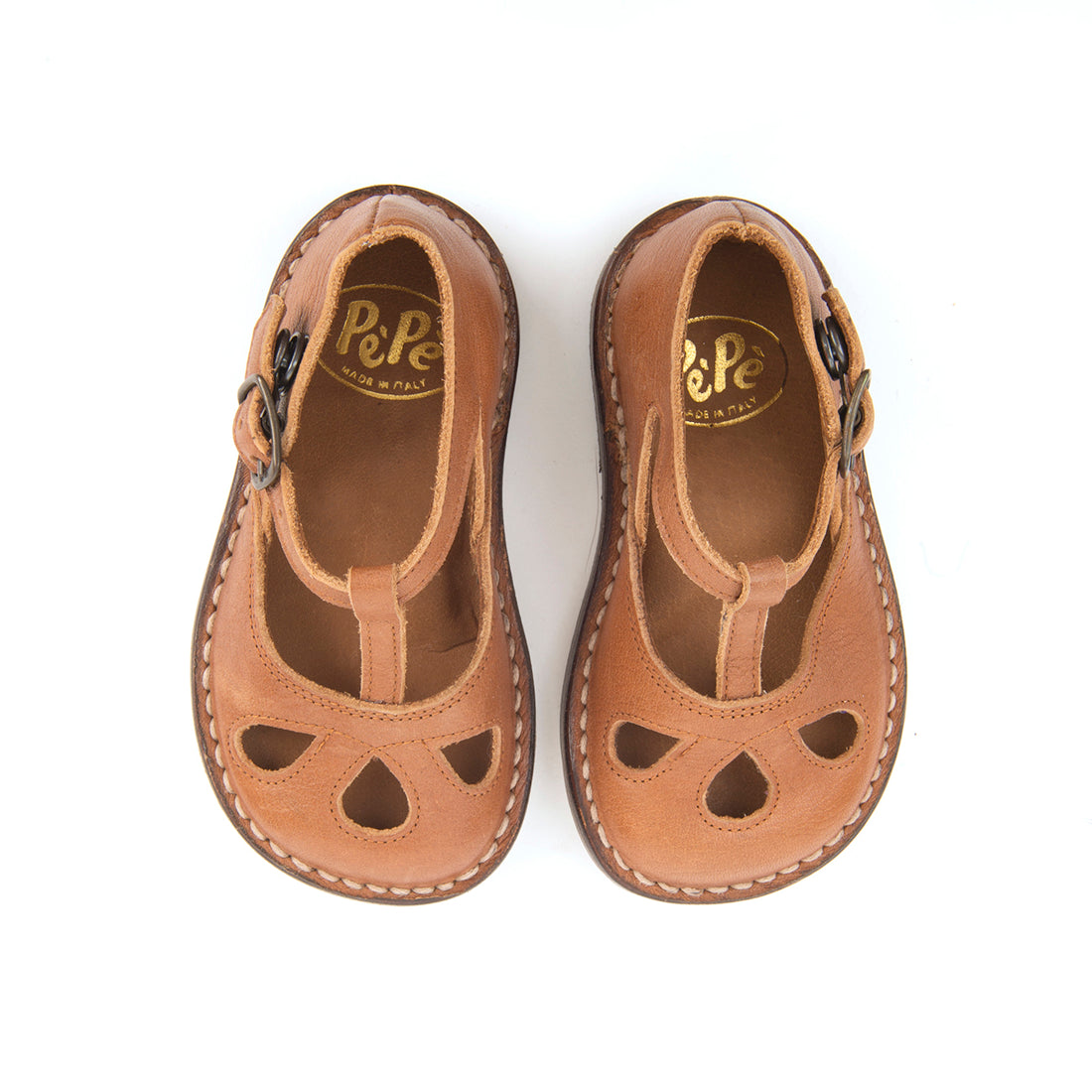 Lucy Cut Out Sandals in Kava Brown - PèPè