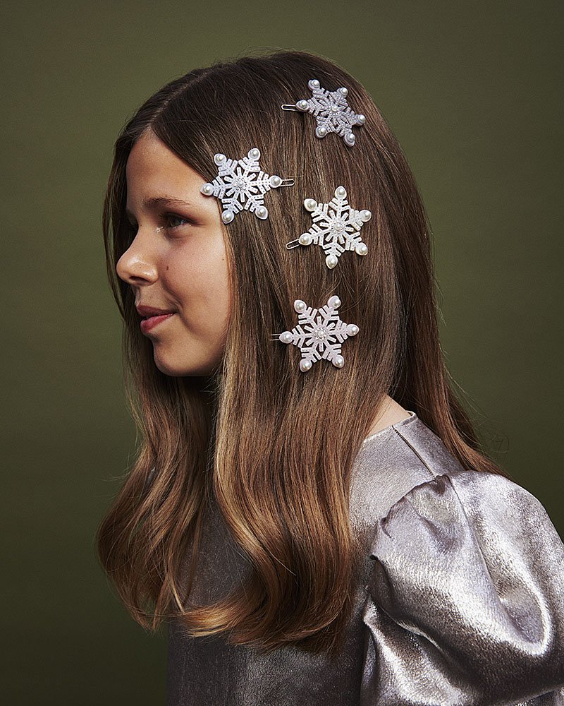 Snowflake hair clip white-Milledeux