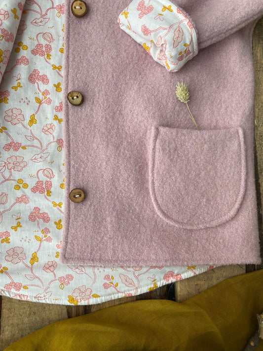 100% Wool Flowers and Birds, Pink-Kleine Schobbejak