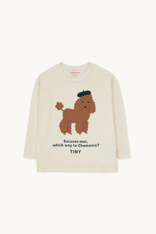 Tiny Poodle Tee, light cream- Tiny Cottons