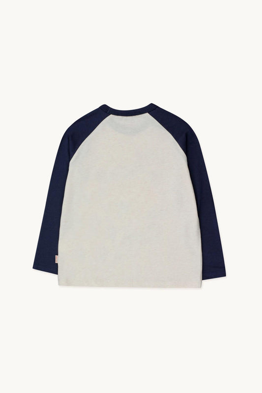 Book Club Tee, Light Cream Heather/Navy- Tiny Cottons