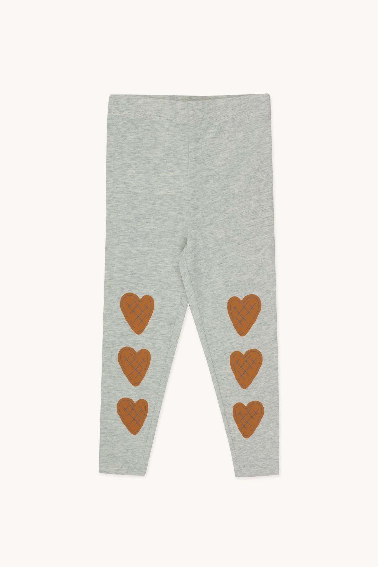 Hearts Leggings, Light Grey Heather- Tiny Cottons