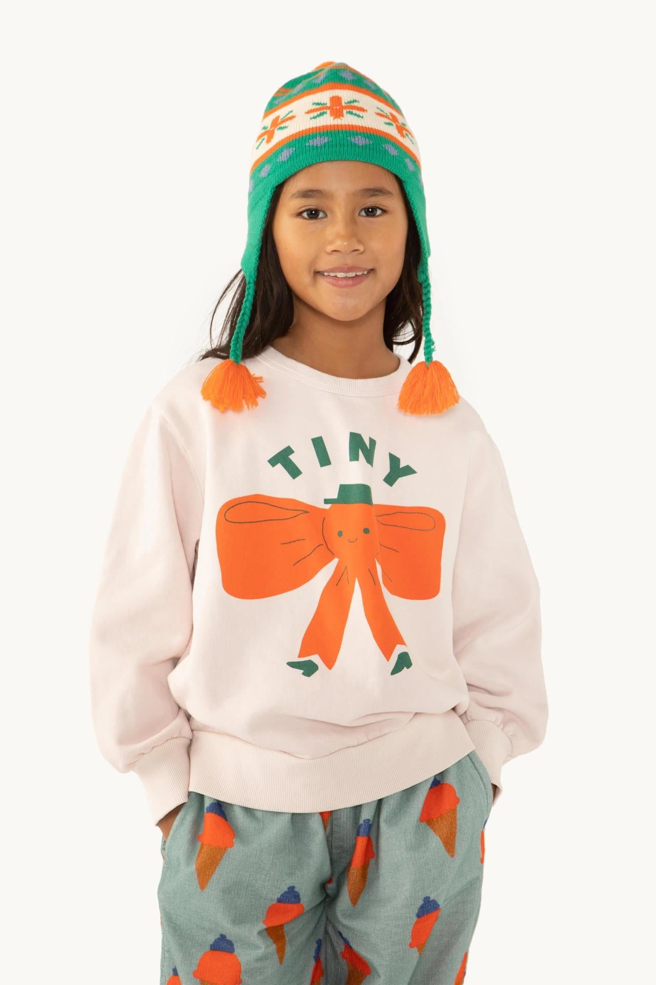 Tiny Bow Sweatshirt ,Soft Pink - Tiny Cottons