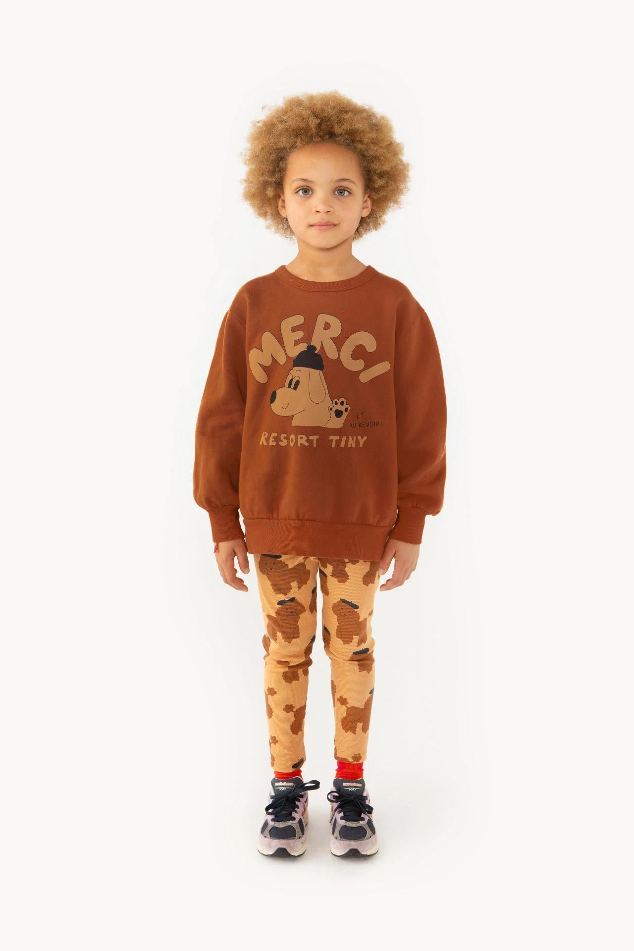 Merci Sweatshirt ,Brown - Tiny Cottons