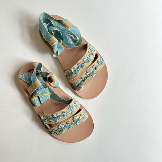 Strappy Sandals, Daino/Celeste- PèPè
