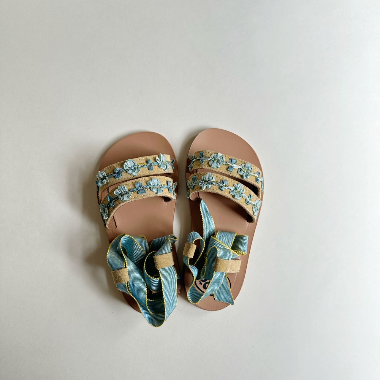 Strappy Sandals, Daino/Celeste- PèPè