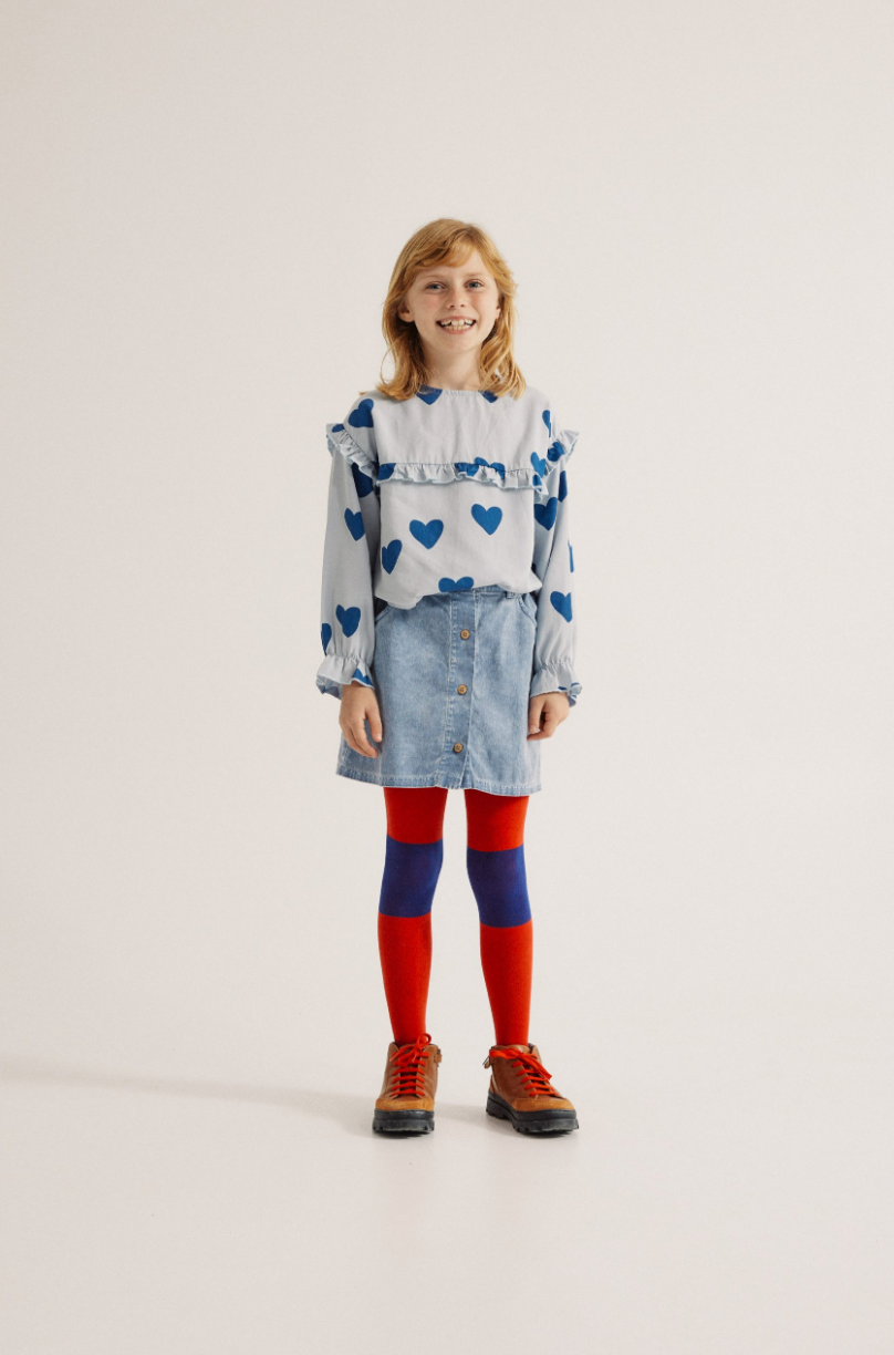 Light Blue Washed Kids Skirt - The Campamento