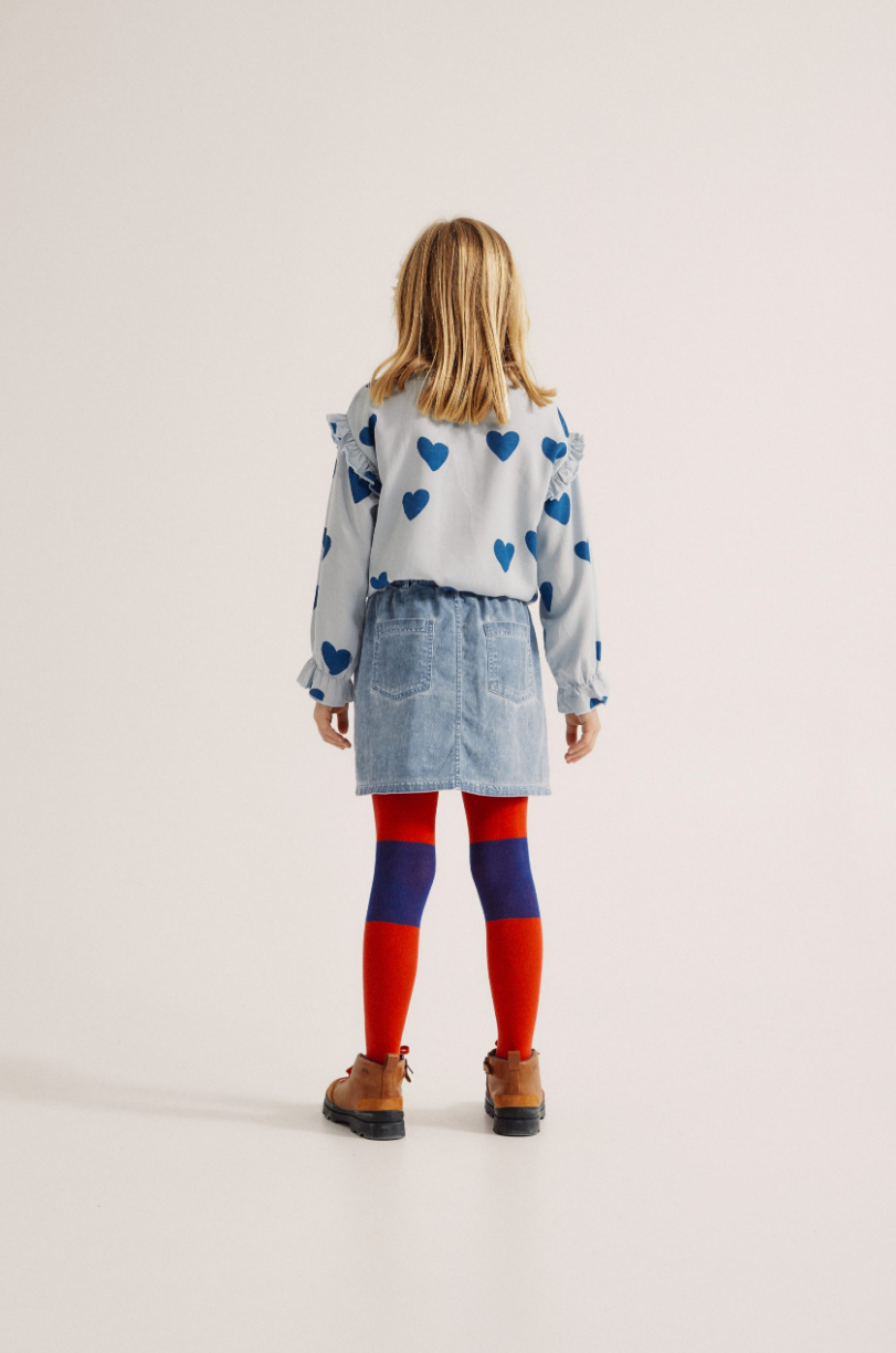 Light Blue Washed Kids Skirt - The Campamento
