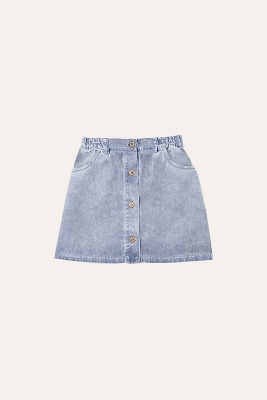 Light Blue Washed Kids Skirt - The Campamento