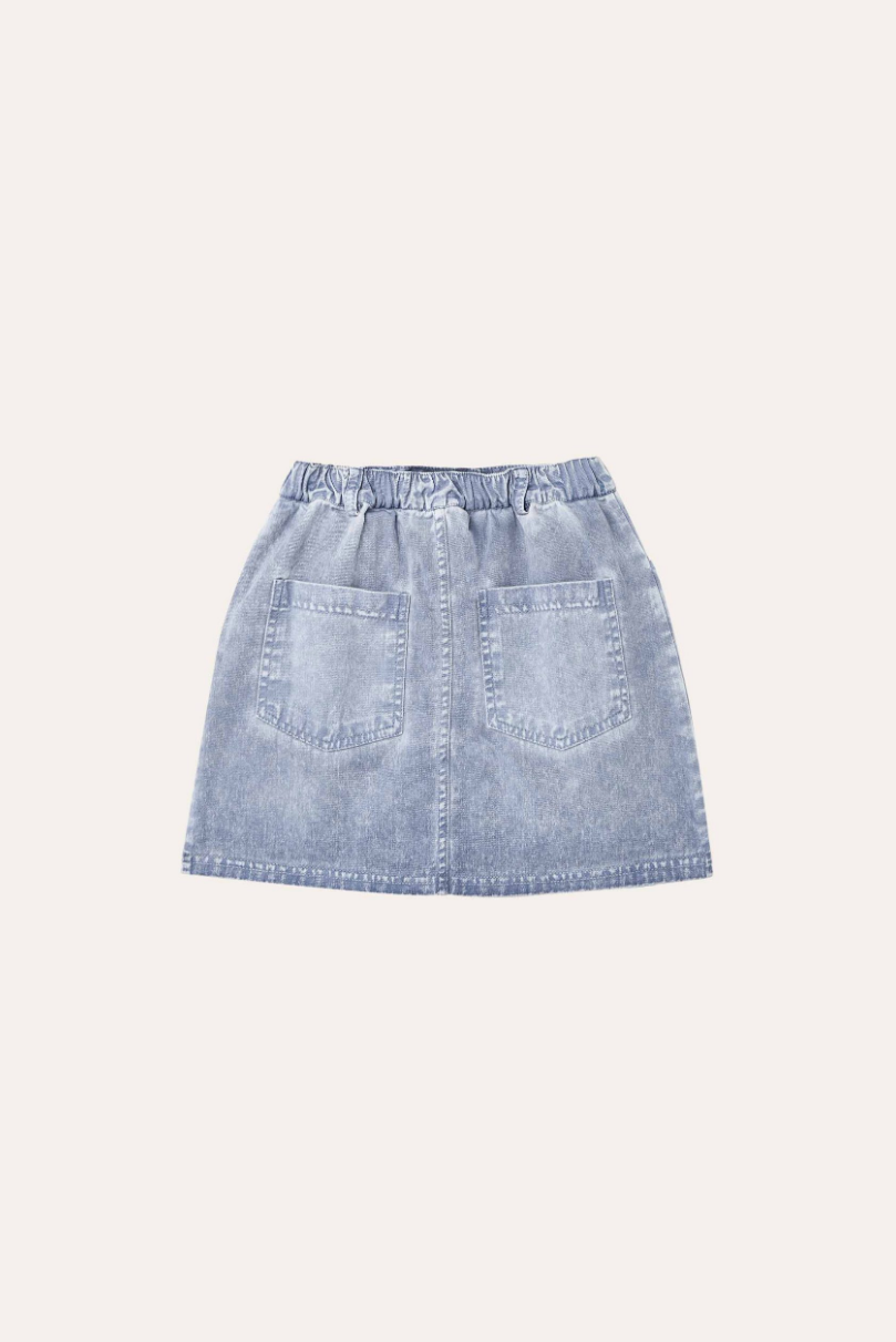 Light Blue Washed Kids Skirt - The Campamento