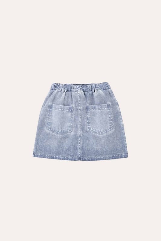 Light Blue Washed Kids Skirt - The Campamento