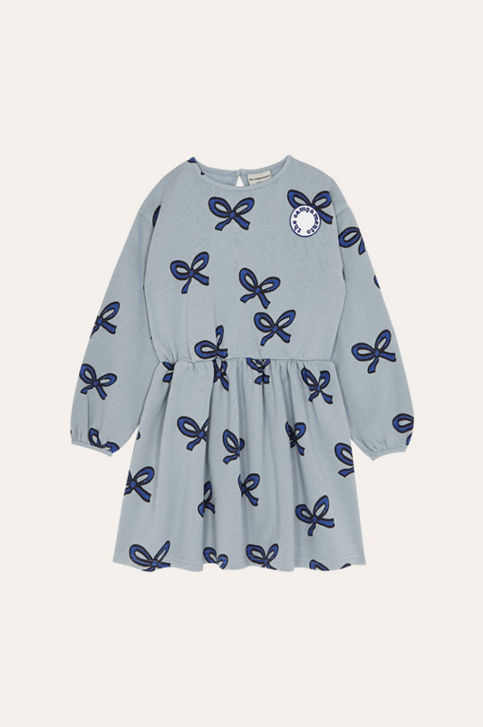 Blue Ribbons Long Sleeves Kids Dress - The Campamento