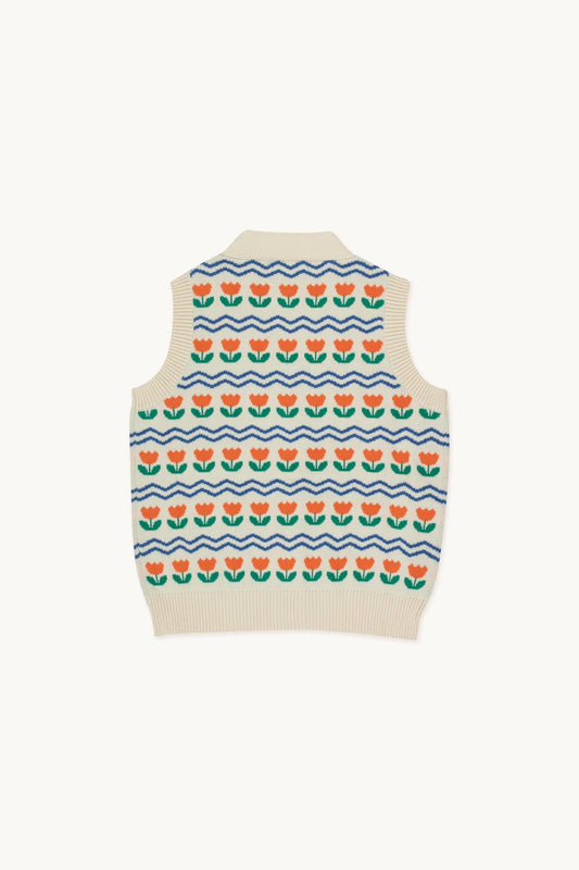 Flower Vest, Light Cream- Tiny Cottons