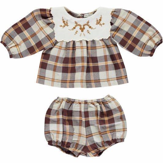 Louisa Baby Set, Nostalgia Check -Bebe Organic