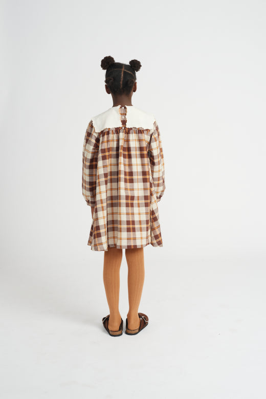 Louisa Dress, Nostalgia Check -Bebe Organic