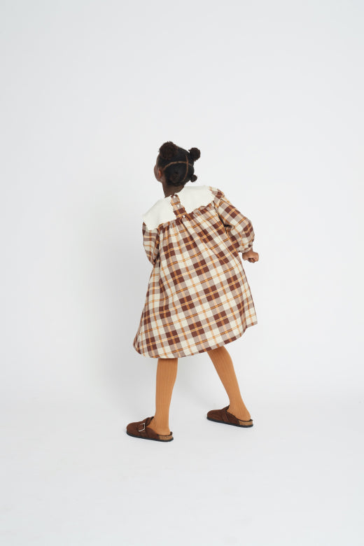Louisa Dress, Nostalgia Check -Bebe Organic