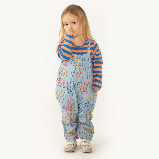 Garden Baby Dungaree ,Milky Blue- Tiny Cottons