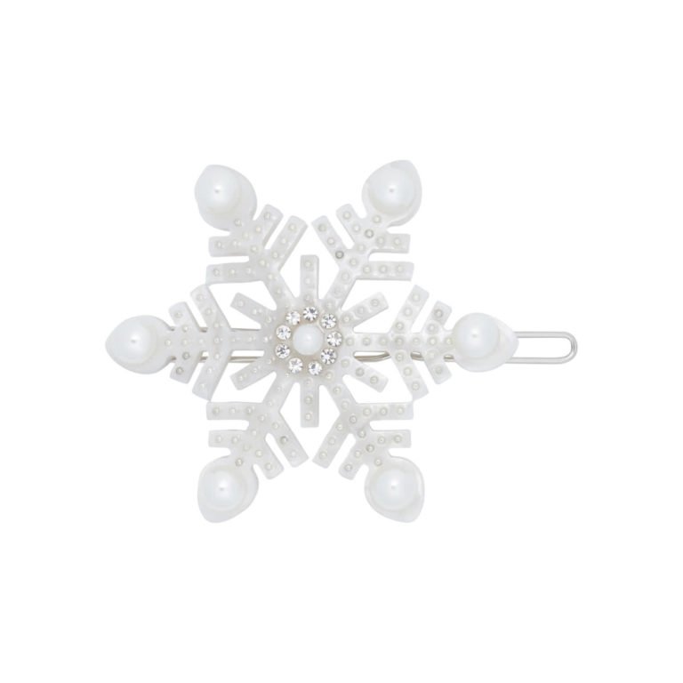 Snowflake hair clip white-Milledeux
