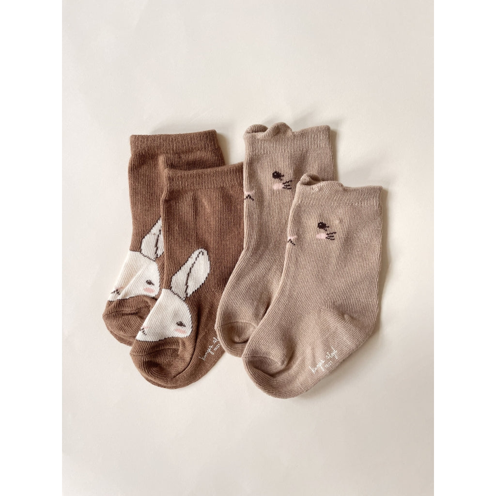 2 Pack Animal Jaquard Socks- Konges Slojd