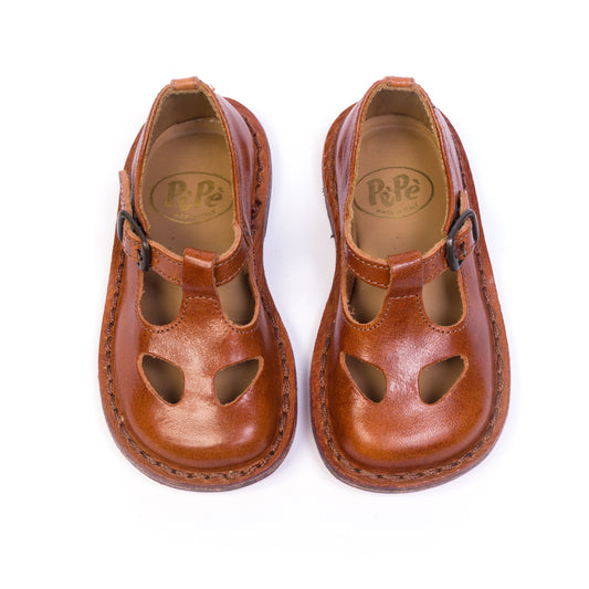 Bruno Cut Out Sandals in Vachetta Lux Cuoio - PèPè