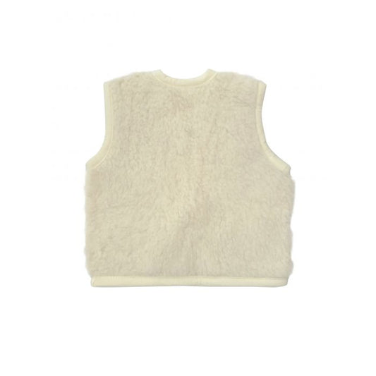 Wool Teddy Fleece Vest , Natural-Alwero